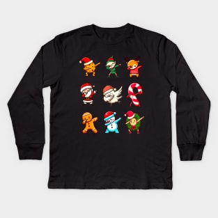 Dabbing Christmas Kids Long Sleeve T-Shirt